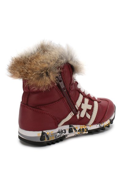 Кожаные кроссовки с меховой отделкой PREMIATA WILL BE, арт. ADAM M L/1313/T0D, фото 3