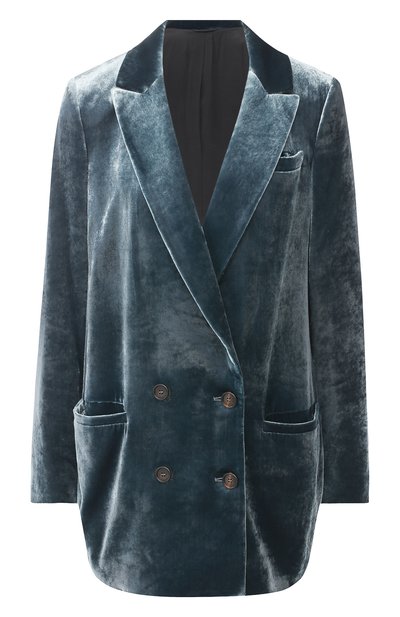 Двубортный бархатный жакет BRUNELLO CUCINELLI, арт. MA588M8654, фото 1