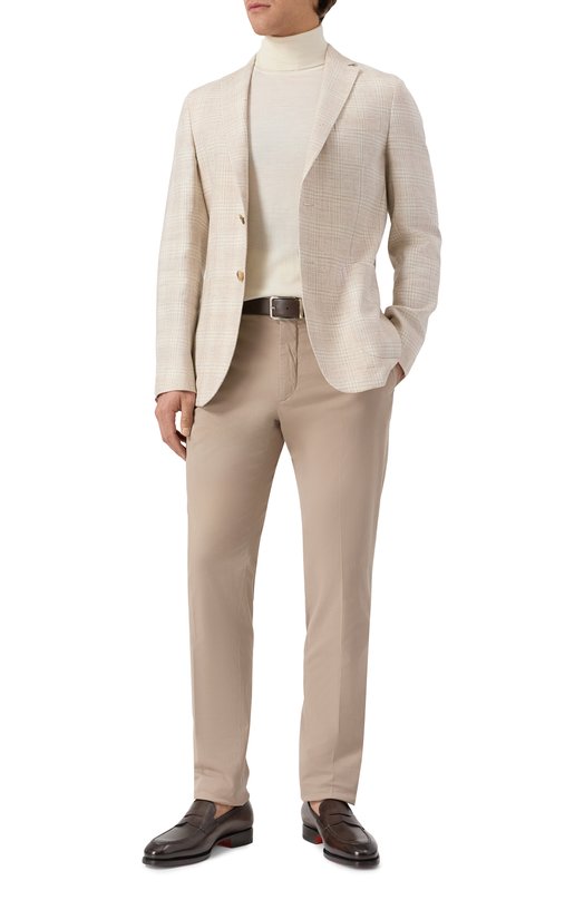 Хлопковые брюки Zegna TR00/RUE17A8 Бежевый  TR00/RUE17A8 Фото 2