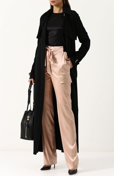 Однотонные шелковые брюки с эластичным поясом TOM FORD, арт. PAW123-FAX334, фото 2