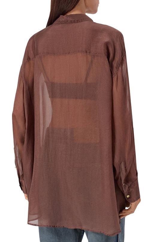 Шелковая рубашка Darkpark WSH20C Коричневый  WSH20C Фото 4