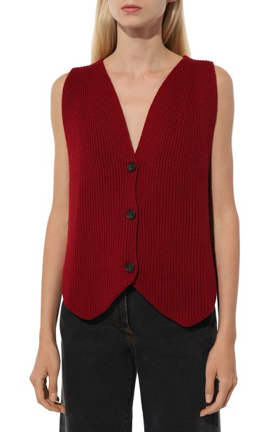 Жилет LESYANEBO бордового цвета по цене 9600 руб., арт. LN08H-0301_FF, фото 3 Жилет LESYANEBO, арт. LN08H-0301_FF, фото 3