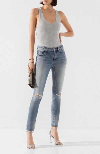 Джинсы SAINT LAURENT синего цвета по цене 83550 руб., арт. 606670/Y0507, фото 2 Джинсы SAINT LAURENT, арт. 606670/Y0507, фото 2