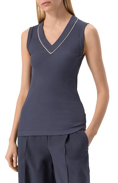 Хлопковый топ BRUNELLO CUCINELLI, арт. MG902FP312, фото 3