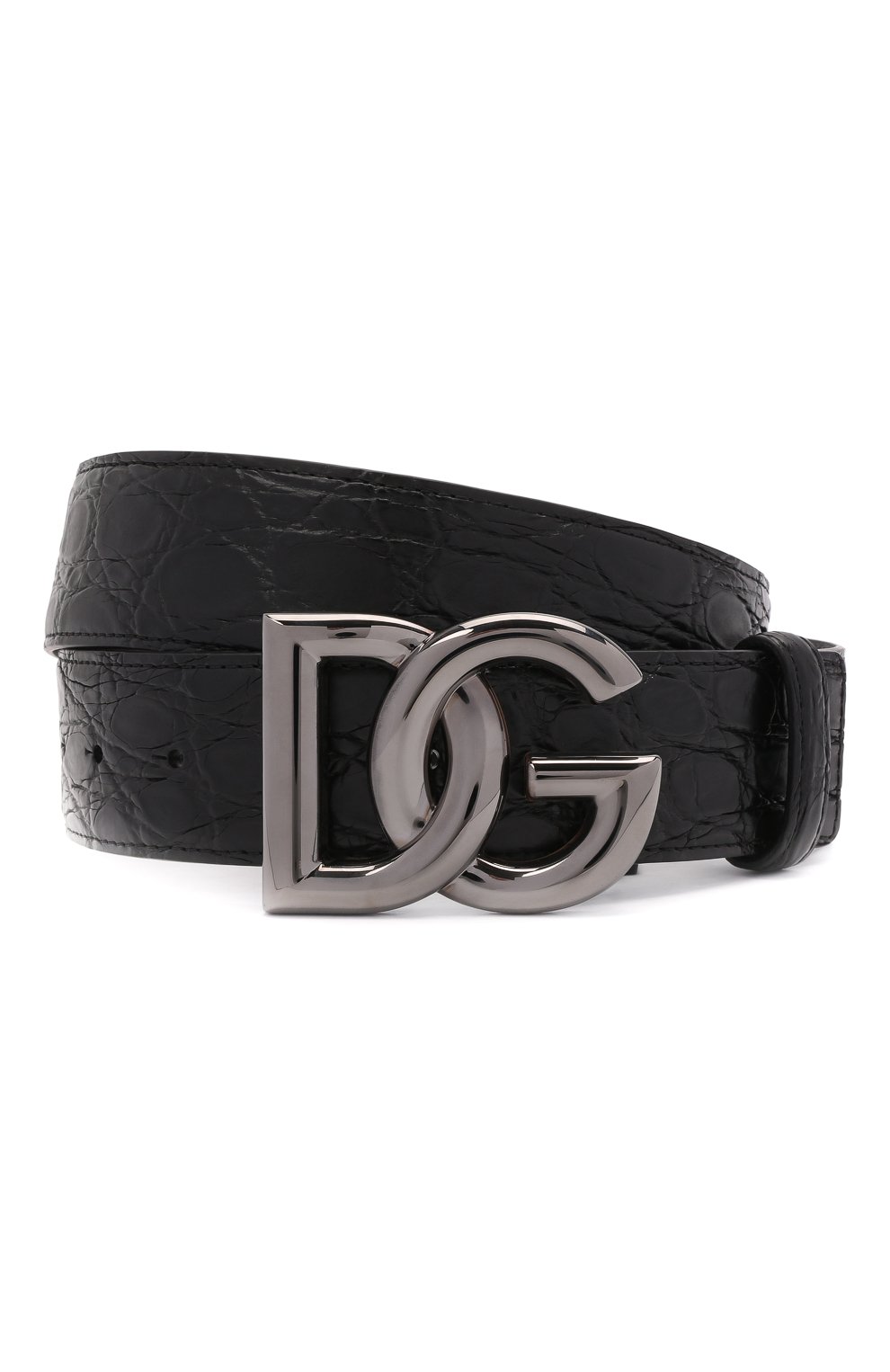 Ремень из кожи каймана DOLCE & GABBANA черного цвета по цене 165000 руб., арт. BC4646/A2122/CYAC, фото 1 Ремень из кожи каймана DOLCE & GABBANA, арт. BC4646/A2122/CYAC, фото 1