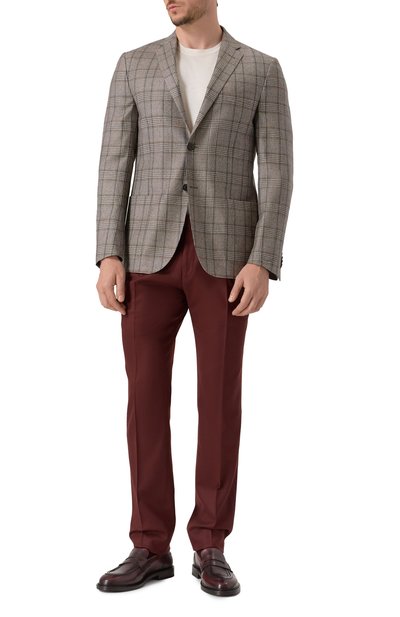 Шерстяные брюки CORNELIANI бордового цвета по цене 52050 руб., арт. 265B03-2618111, фото 2 Шерстяные брюки CORNELIANI, арт. 265B03-2618111, фото 2