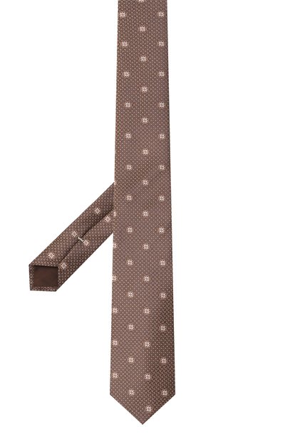 Шелковый галстук CANALI коричневого цвета по цене 23150 руб., арт. 18/HJ04492, фото 3 Шелковый галстук CANALI, арт. 18/HJ04492, фото 3
