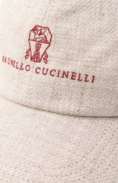 Бейсболка изо льна и шерсти BRUNELLO CUCINELLI, арт. MW4829850, фото 4