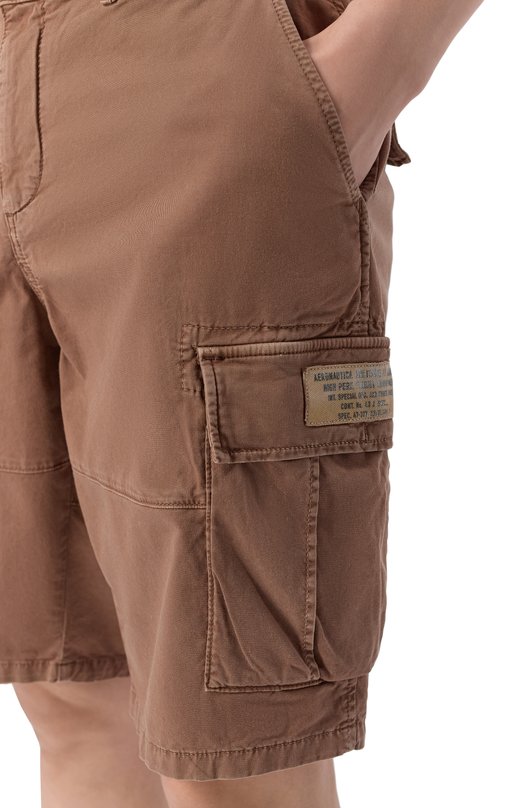 Хлопковые шорты Aeronautica Militare BE0288UCT04332 Коричневый  BE0288UCT04332 Фото 5