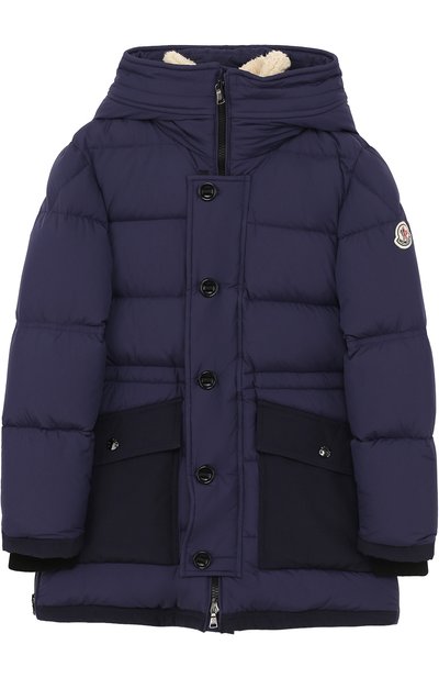 Пуховая куртка с текстильной отделкой и капюшоном MONCLER ENFANT, арт. C2-954-42332-85-53859/8-10A, фото 1