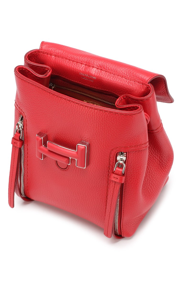 Женский рюкзак double t TOD’S красного цвета, арт. XBWD0TG0100JM7 | Фото 4 (Размер: medium; Ремень/цепочка: На ремешке; Статус проверки: Проверена категория; Материал: Натуральная кожа; Стили: Кэжуэл)