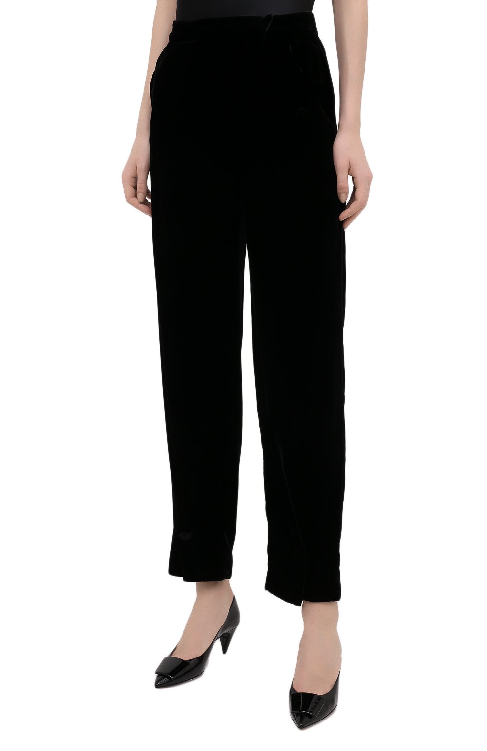 Бархатные брюки GIORGIO ARMANI черного цвета по цене 198500 руб., арт. 0WHPP0F3/T01FD, фото 3 Бархатные брюки GIORGIO ARMANI, арт. 0WHPP0F3/T01FD, фото 3