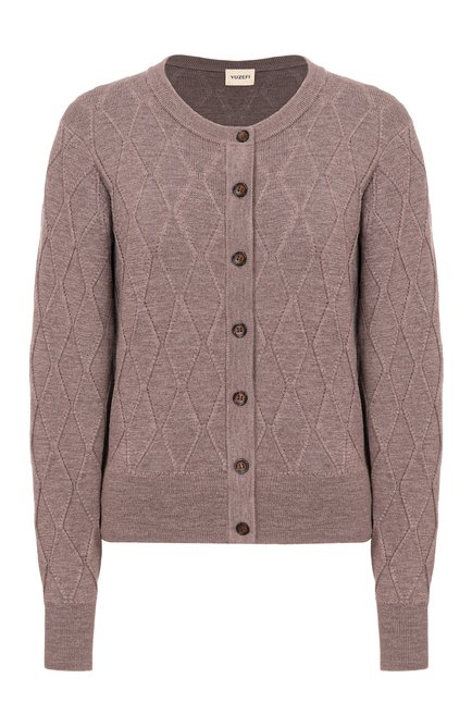 Женский шерстяной кардиган YUZEFI, арт. RAINA-CREWNECK CARDIGAN_001
