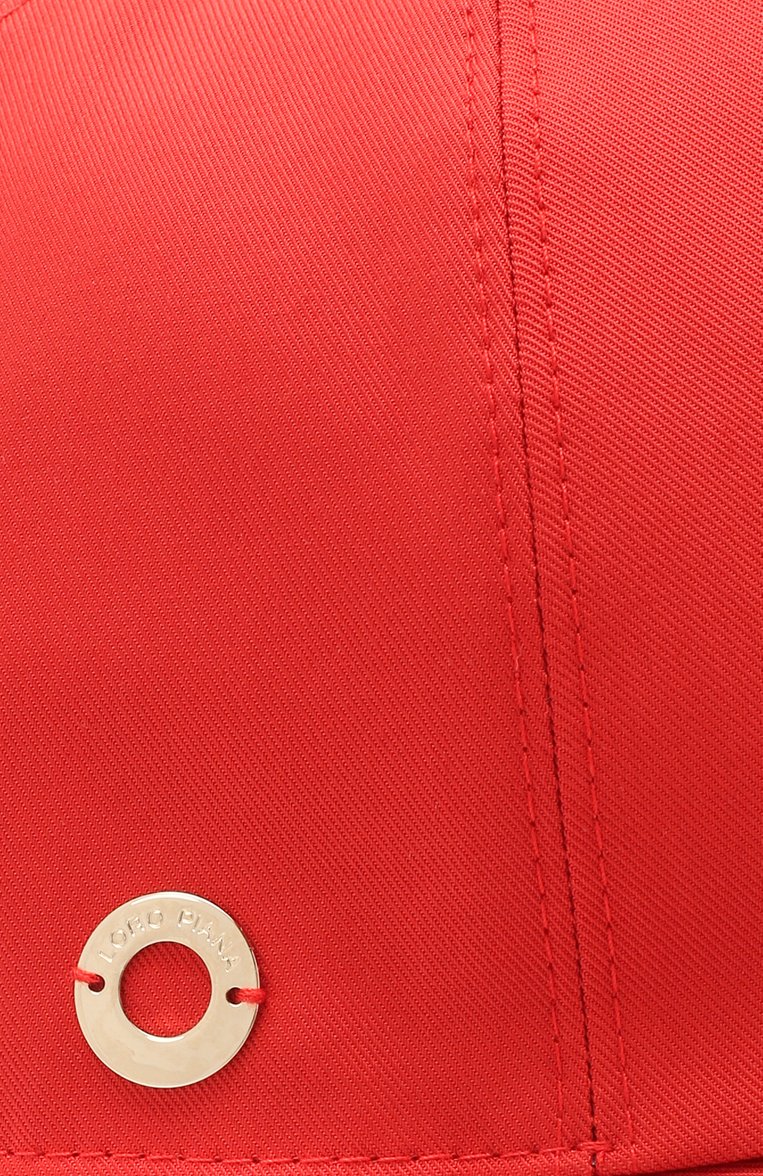 Женская хлопковая бейсболка LORO PIANA красного цвета, арт. FAL0658 | Фото 3 (Материал: Текстиль, Хлопок; Региональные ограничения белый список (Axapta Mercury): RU; Материал сплава: Проставлено; Нос: Не проставлено)