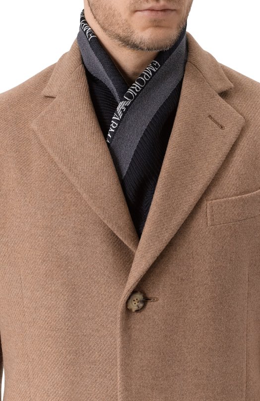 Шарф из шерсти и шелка Emporio Armani EM005050/AF24506 Чёрный  EM005050/AF24506 Фото 2