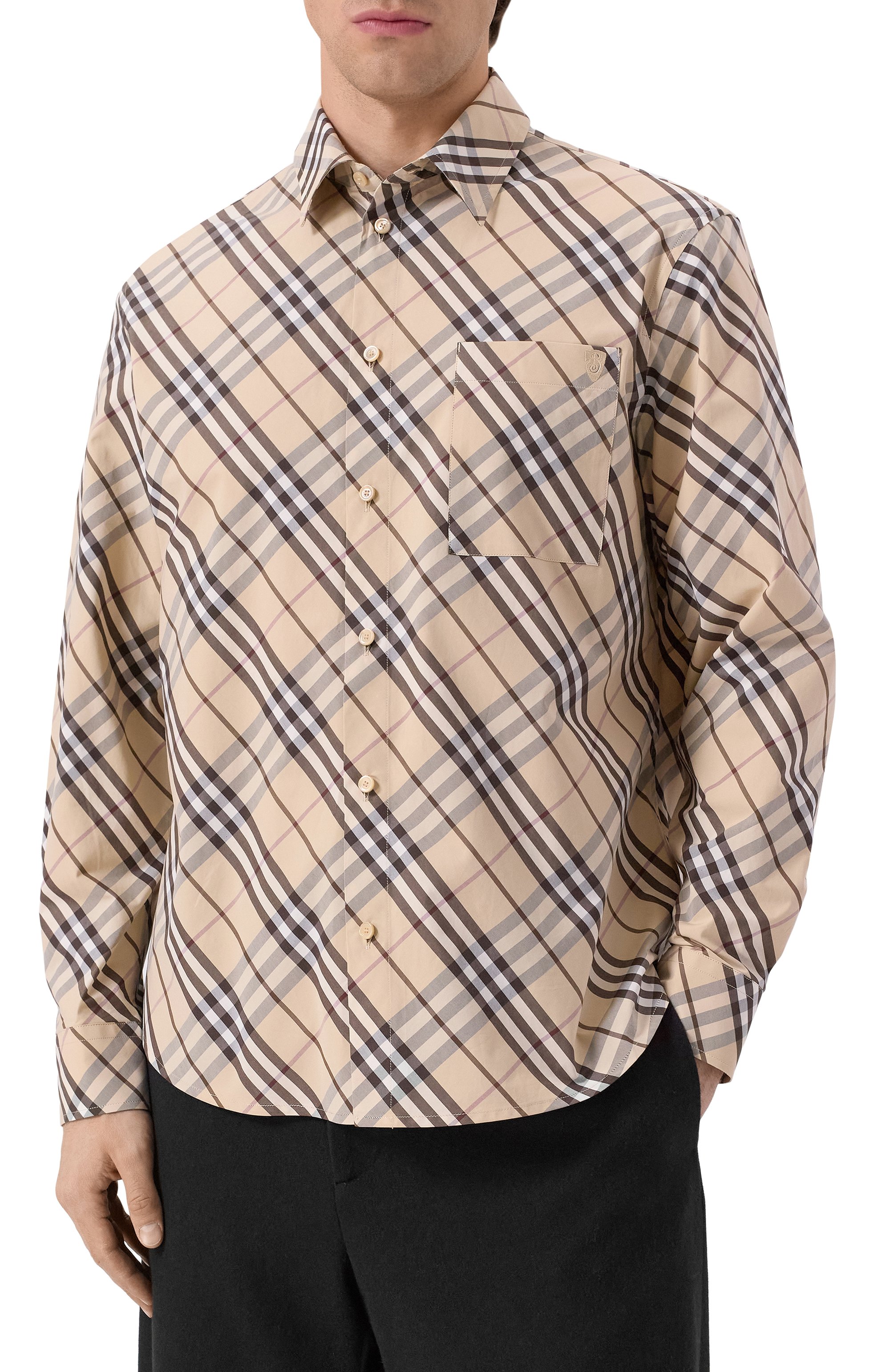 Хлопковая рубашка BURBERRY, арт. 8105202, фото 3