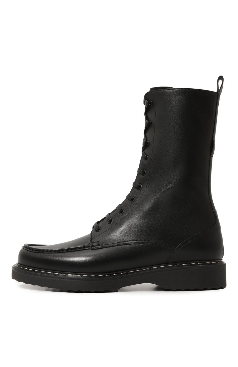 Мужские кожаные ботинки BALLY черного цвета, арт. MSB05D/VT012 | Фото 4 (Подошва: Плоская; Материал внутренний: Натуральная кожа; Материал утеплителя: Без утеплителя; Мужское Кросс-КТ: Байкеры-обувь; Материал внешний: Натуральная кожа)