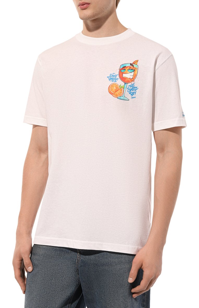 Мужская хлопковая футболка MC2 SAINT BARTH белого цвета, арт. STBM TSHIRT MAN/TSHM001/02203B | Фото 3 (Материал внешний: Хлопок; Длина (для топов): Стандартные; Рукава: Короткие; Кросс-КТ: домашняя одежда, Пляж, Джерси; Принт: С принтом; Стили: Кэжуэл; Мужское Кросс-КТ: Футболка-одежда; Автоматизация состава: Проставлено; Автоматизация ТО: Проставлено; Детали: Без декора)