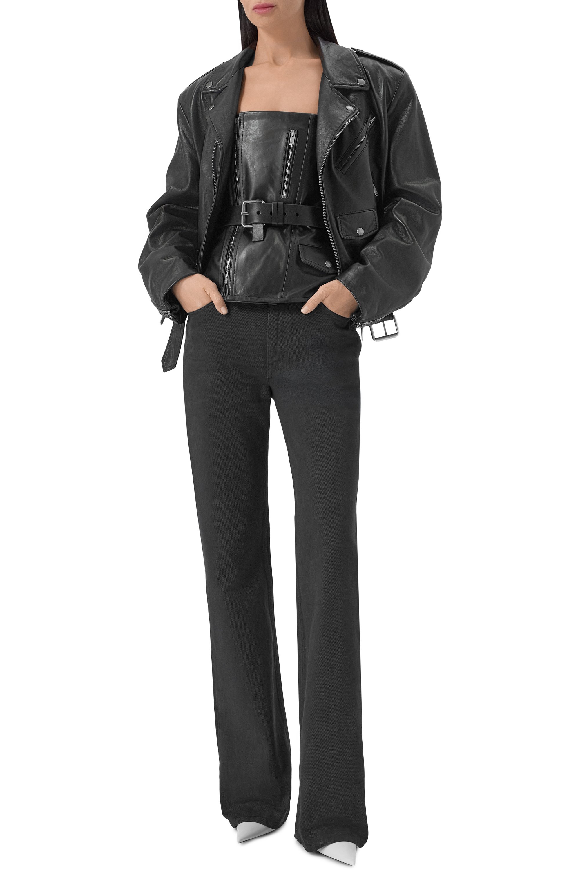 Кожаный топ-бюстье SAINT LAURENT черного цвета по цене 726500 руб., арт. 865242/YCVD2, фото 2 Кожаный топ-бюстье SAINT LAURENT, арт. 865242/YCVD2, фото 2
