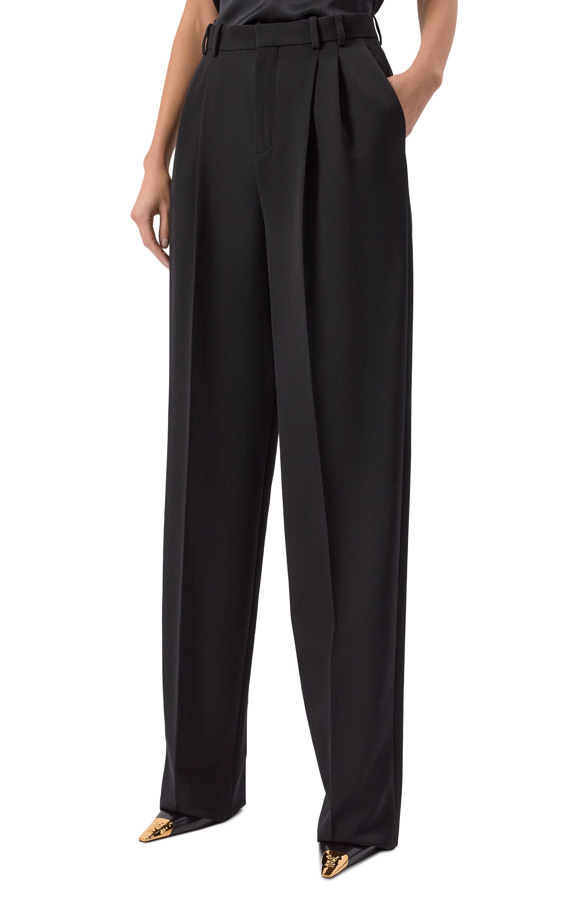 Шерстяные брюки SAINT LAURENT, арт. 796875/Y7E63, фото 3