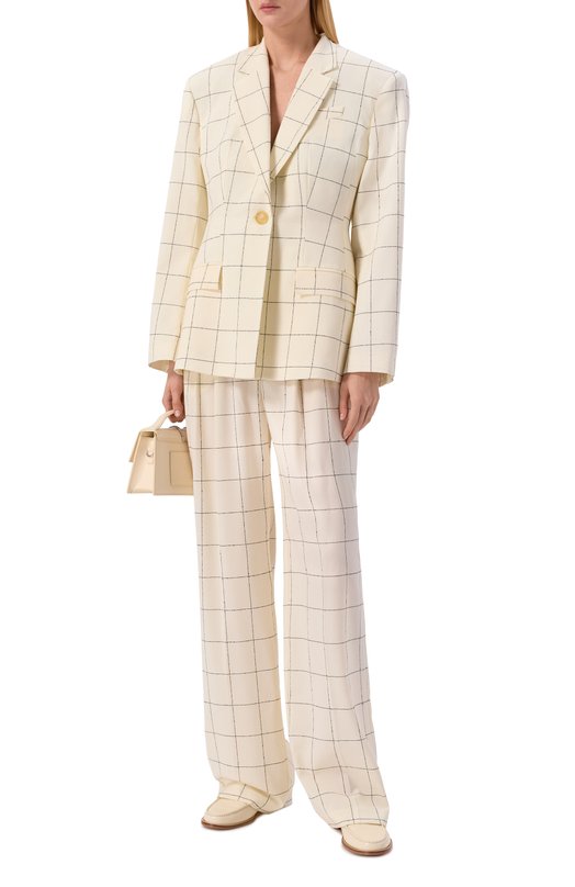 Шерстяные брюки Erika Cavallini P6SM04 Кремовый  P6SM04 Фото 2