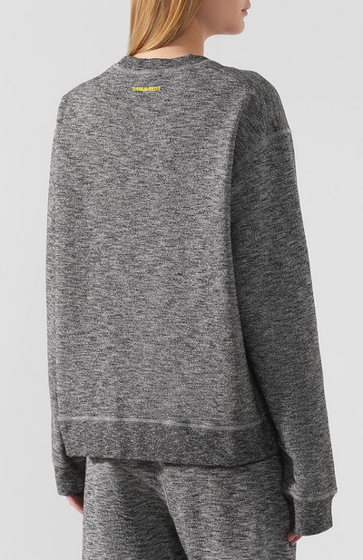 Хлопковый свитшот DSQUARED2 серого цвета по цене 42050 руб., арт. S75GU0235/S25385, фото 4 Хлопковый свитшот DSQUARED2, арт. S75GU0235/S25385, фото 4