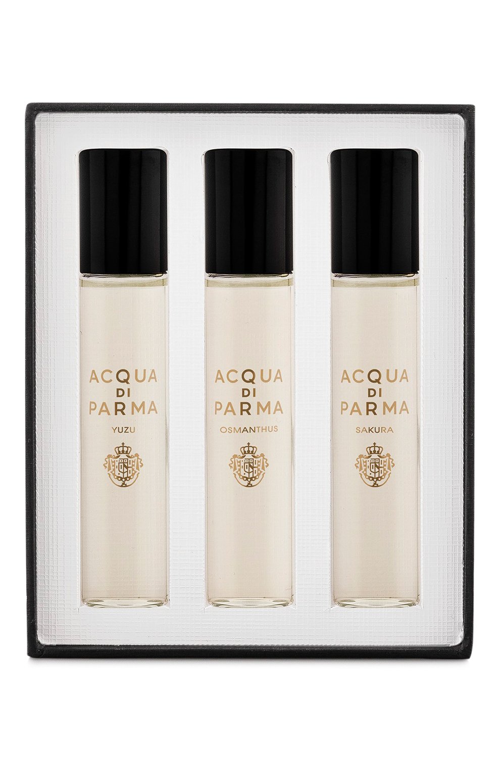 Набор: парфюмерная вода sakura + yuzu + osmanthus (3x12ml) ACQUA DI PARMA бесцветного цвета по цене 14900 руб., арт. ADP081300, фото 1 Набор: парфюмерная вода sakura + yuzu + osmanthus (3x12ml) ACQUA DI PARMA, арт. ADP081300, фото 1