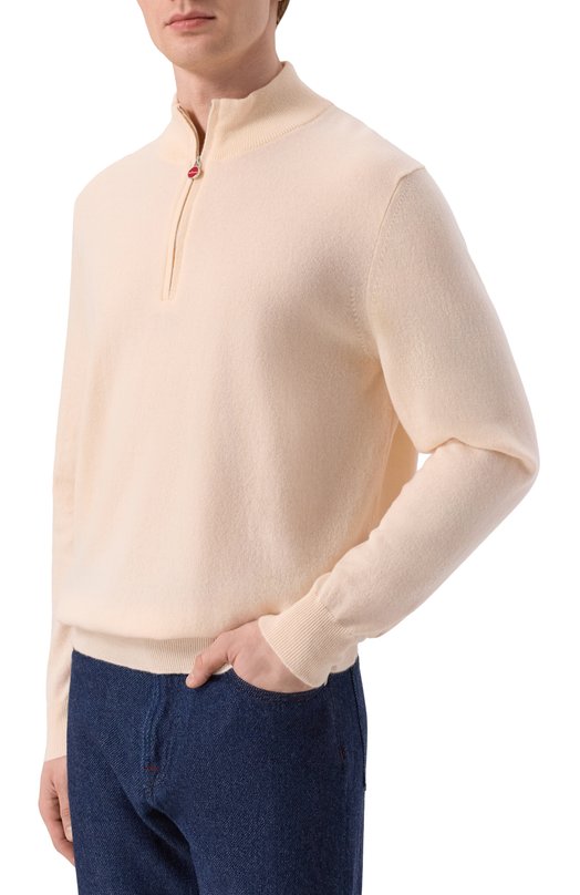 Кашемировый джемпер Kiton UMK1508K333 Бежевый  UMK1508K333 Фото 3