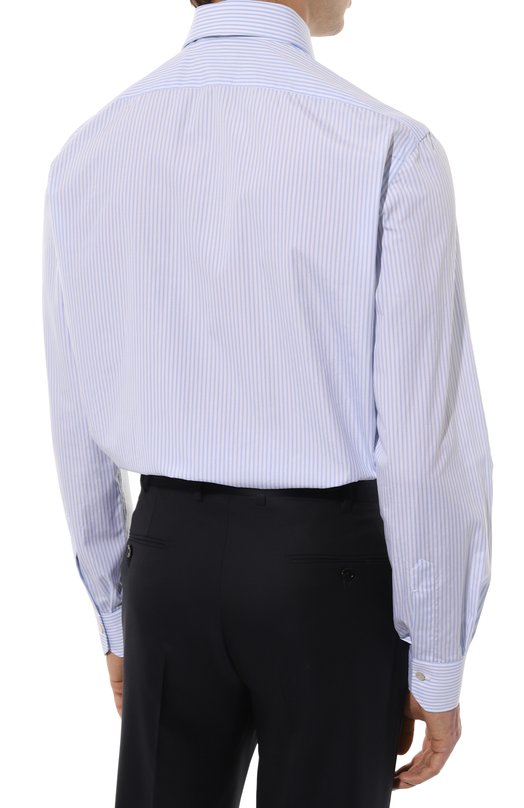 Хлопковая сорочка Kiton UCIH06143 Голубой  UCIH06143 Фото 4
