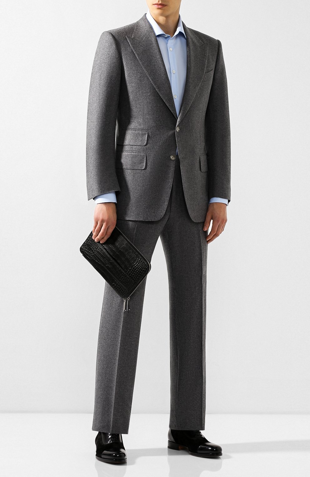 Папка для документов из кожи аллигатора BOTTEGA VENETA черного цвета по цене 1555000 руб., арт. 580472/V2030/AMIS, фото 2 Папка для документов из кожи аллигатора BOTTEGA VENETA, арт. 580472/V2030/AMIS, фото 2