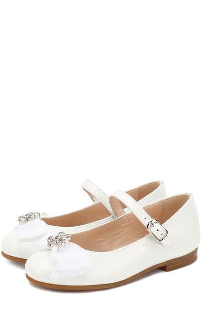 Лаковые туфли с бантом и кристаллами IL GUFO, арт. G362/PATENT/23-26