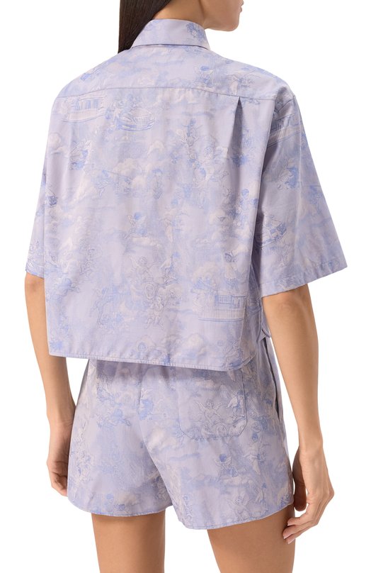 Хлопковая рубашка Off-White 0WGG006S25FAB0014201 Голубой  0WGG006S25FAB0014201 Фото 4