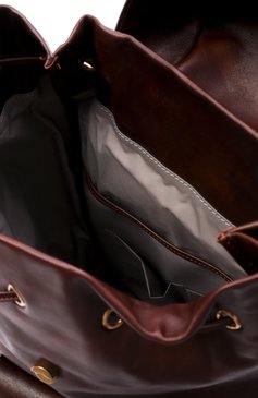 Мужской рюкзак BRUNELLO CUCINELLI темно-коричневого цвета, арт. MBCIBU325 | Фото 5 (Материал: Натуральная кожа; Размер: large; Сумки-технические: Рюкзаки - большие; Стили: Классический)