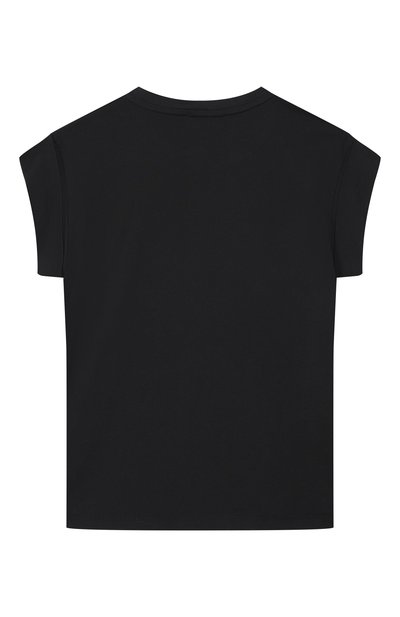 Хлопковая футболка MSGM KIDS черного цвета по цене 4695 руб., арт. S6MSJGTH070, фото 2 Хлопковая футболка MSGM KIDS, арт. S6MSJGTH070, фото 2