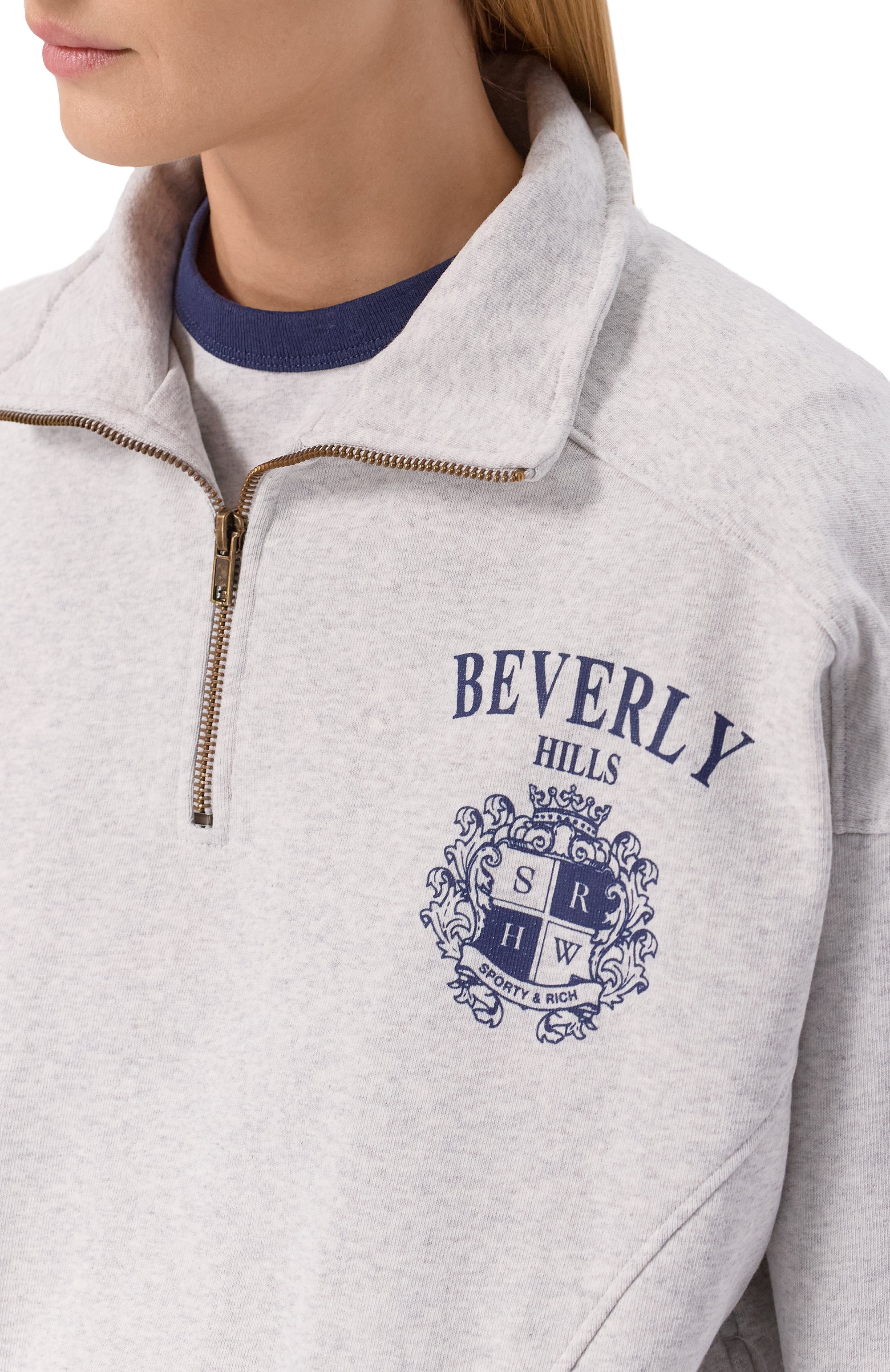 Хлопковый свитшот SPORTY AND RICH, арт. ST08164256GY03, фото 5