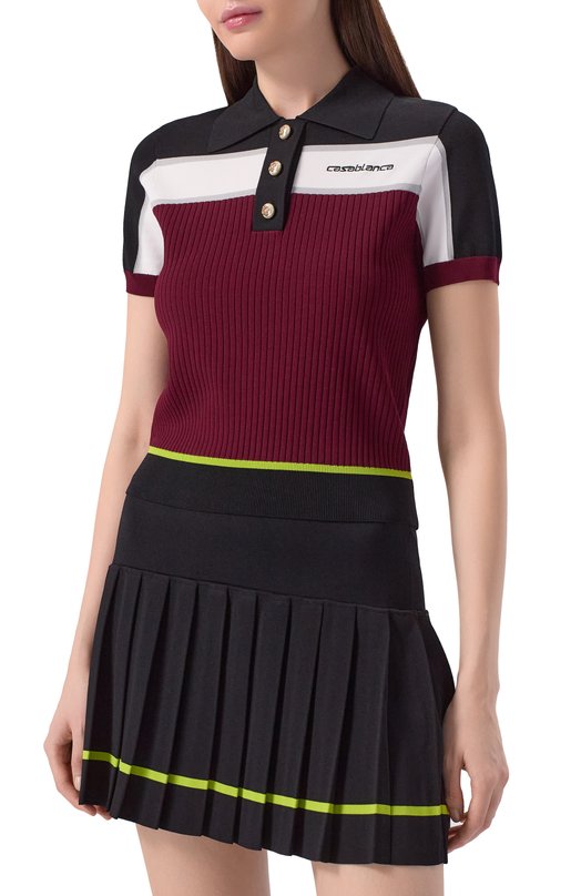 Поло из вискозы Casablanca W-SP26-KW-1233-01 Разноцветный  W-SP26-KW-1233-01 Фото 3