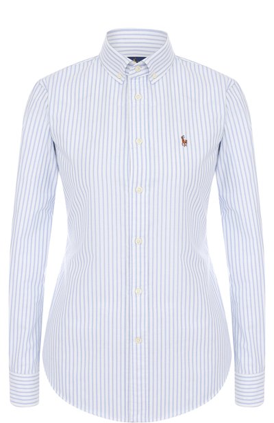 Женская приталенная хлопковая блуза в полоску POLO RALPH LAUREN, арт. 211642479