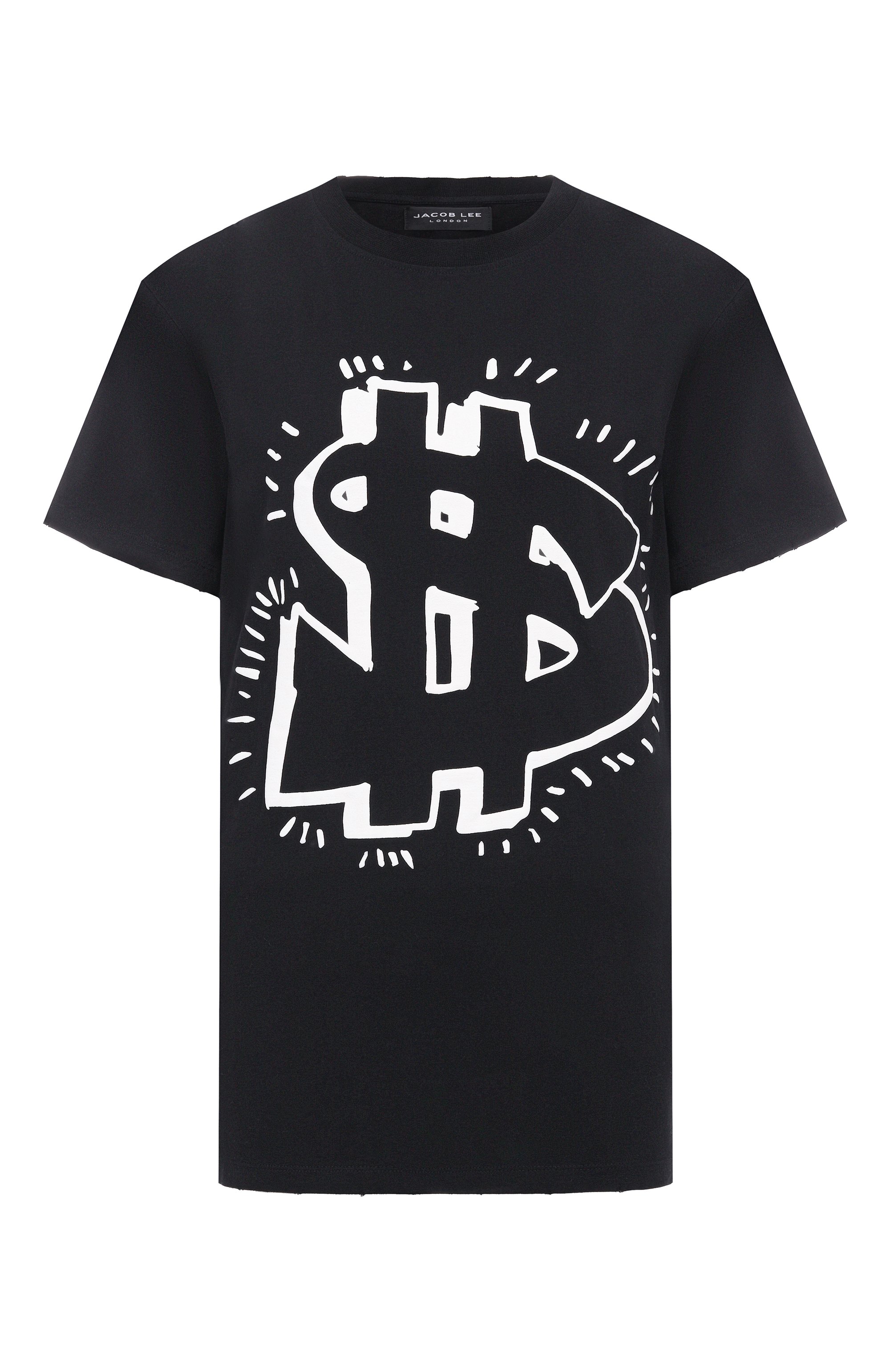 Хлопковая футболка JACOB LEE черного цвета по цене 27850 руб., арт. JL-M18-MTS-001-B0W, фото 1 Хлопковая футболка JACOB LEE, арт. JL-M18-MTS-001-B0W, фото 1