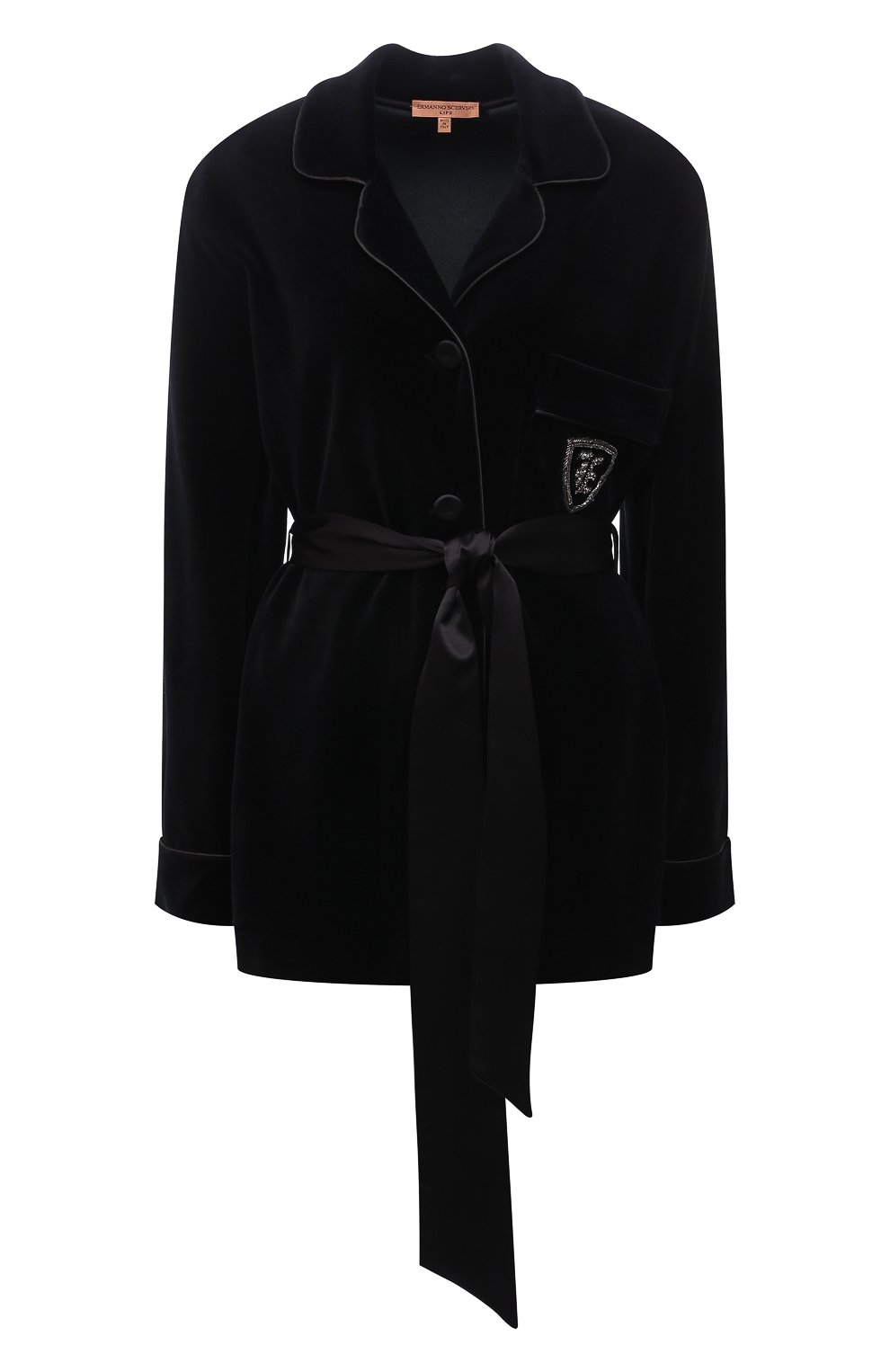 Хлопковый жакет ERMANNO SCERVINO черного цвета по цене 103000 руб., арт. D394I600IGS, фото 1 Хлопковый жакет ERMANNO SCERVINO, арт. D394I600IGS, фото 1