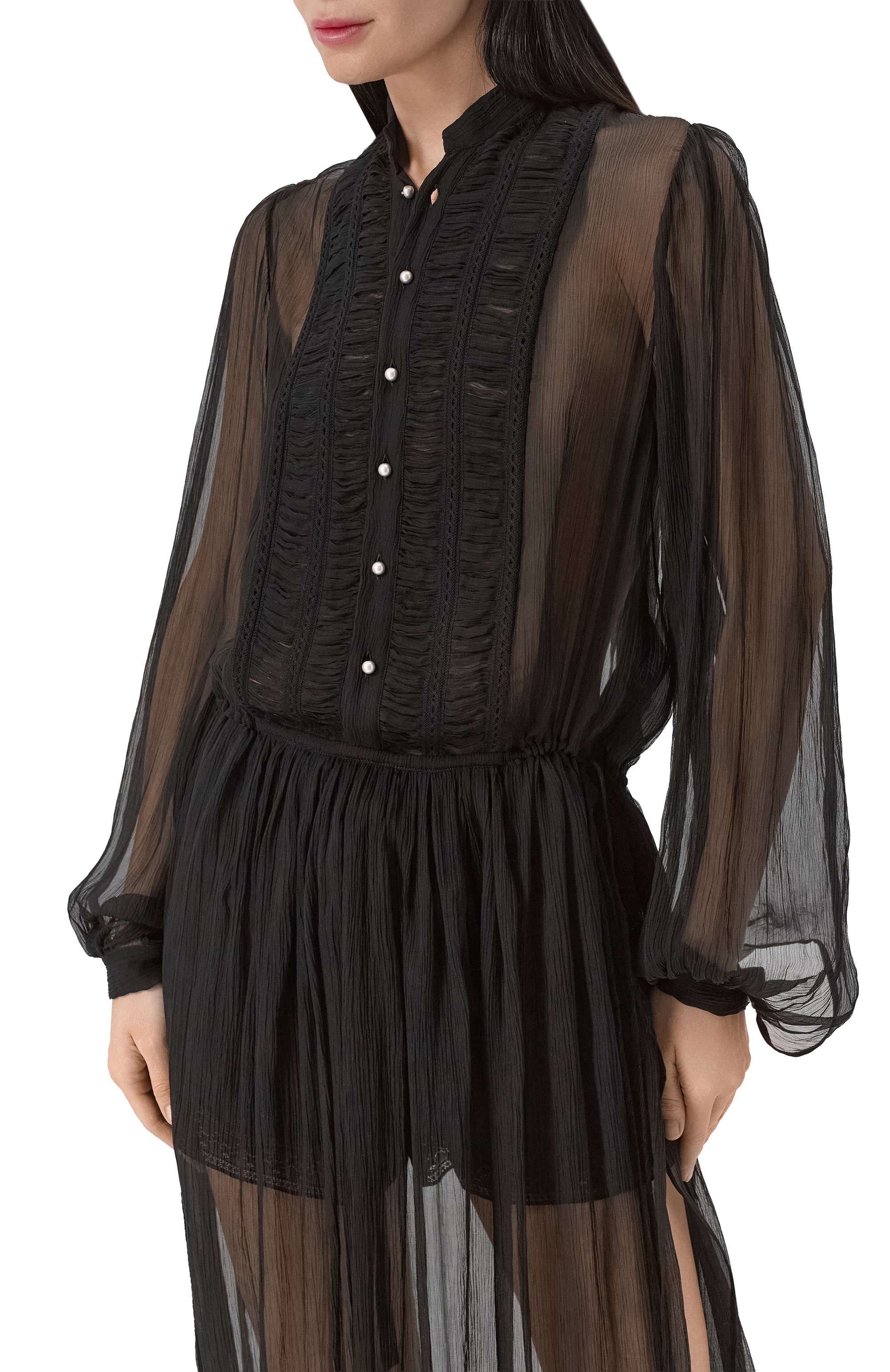 Шелковое платье ANN DEMEULEMEESTER черного цвета по цене 256000 руб., арт. B0013958/FA732, фото 4 Шелковое платье ANN DEMEULEMEESTER, арт. B0013958/FA732, фото 4