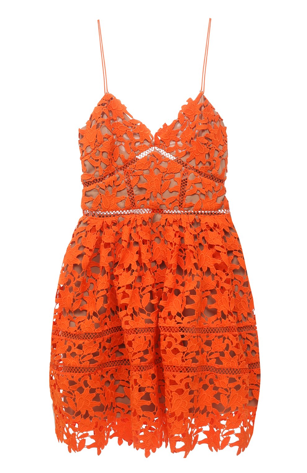 Платье SELF-PORTRAIT оранжевого цвета по цене 41200 руб., арт. SS21-089, фото 1 Платье SELF-PORTRAIT, арт. SS21-089, фото 1