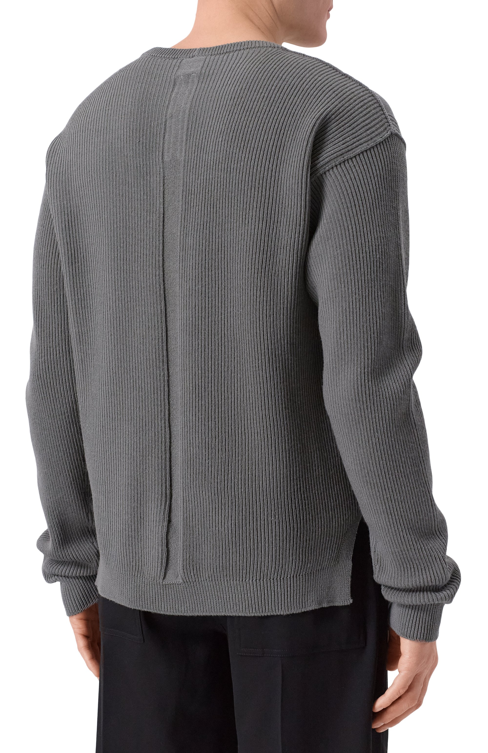 Шерстяной свитер RICK OWENS серого цвета по цене 114000 руб., арт. RU01F2615/KWVH, фото 4 Шерстяной свитер RICK OWENS, арт. RU01F2615/KWVH, фото 4