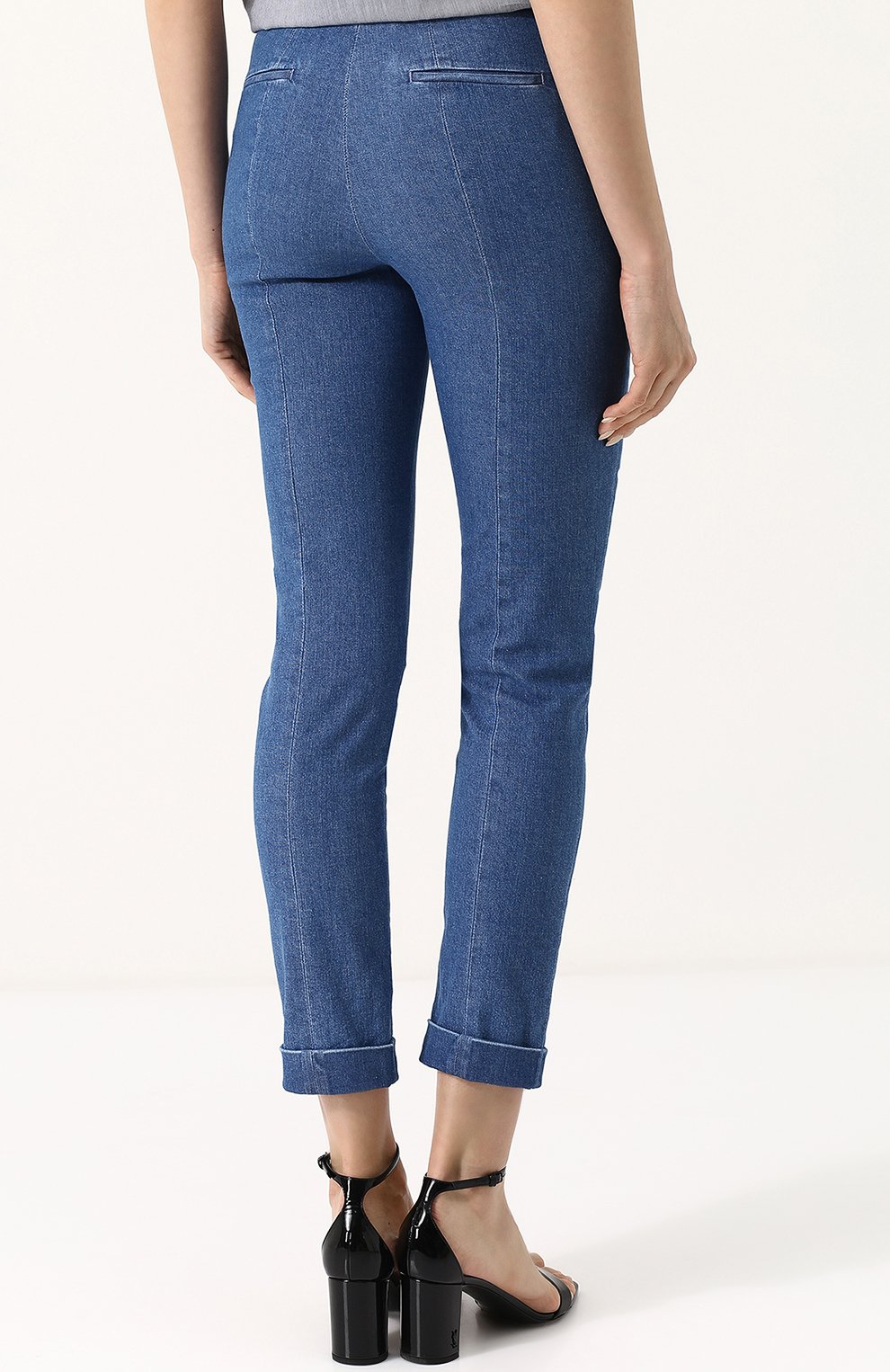 Укороченные джинсы-скинни с отворотами LORO PIANA, арт. FAI1456, фото 4