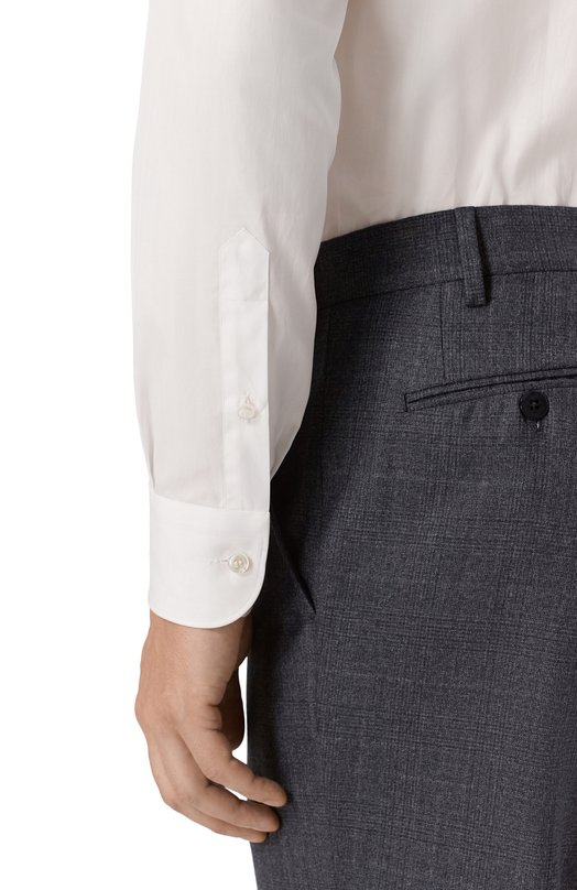 Хлопковая сорочка Brioni RCB10M/P106I Белый  RCB10M/P106I Фото 5