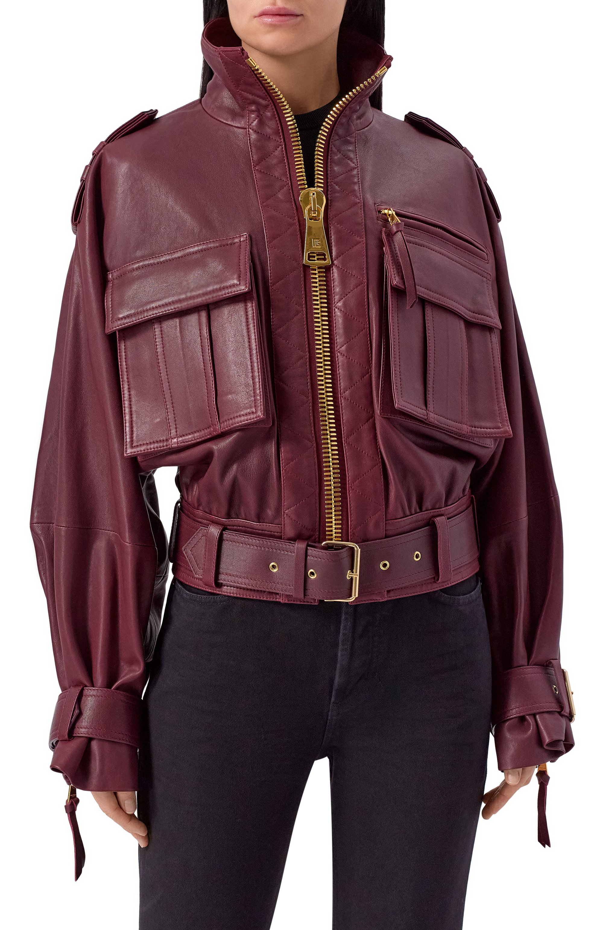 Кожаная куртка BALMAIN, арт. FF0TF510/LE05, фото 3