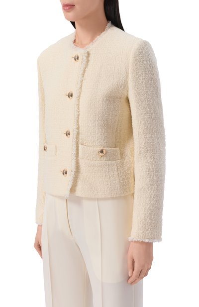 Твидовый жакет WEEKEND MAX MARA кремового цвета по цене 48750 руб., арт. WKDAGAMI, фото 3 Твидовый жакет WEEKEND MAX MARA, арт. WKDAGAMI, фото 3
