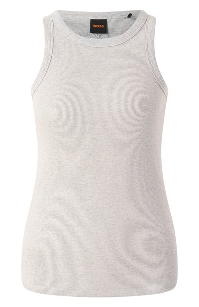 Хлопковая майка BOSS ORANGE серого цвета по цене 5975 руб., арт. 50535744, фото 1 Хлопковая майка BOSS ORANGE, арт. 50535744, фото 1