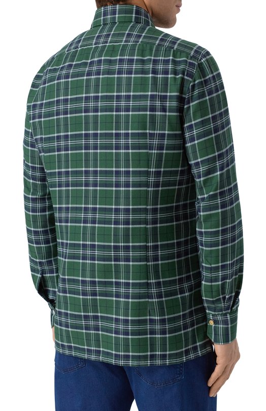 Рубашка из хлопка и кашемира Kiton UMCNERH0942007 Зелёный  UMCNERH0942007 Фото 4