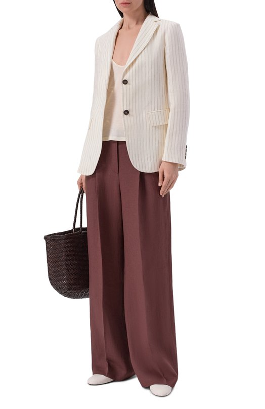 Льняной жакет Max Mara Studio MSTEL0GI0 Белый  MSTEL0GI0 Фото 2