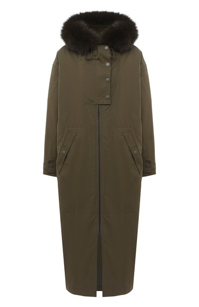 Парка с меховой отделкой YS ARMY PARIS хаки цвета по цене 221000 руб., арт. 21WFM03320A02X, фото 1 Парка с меховой отделкой YS ARMY PARIS, арт. 21WFM03320A02X, фото 1